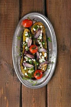 Eggplants stuffed with vegetables Stock-Fotos