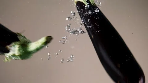 Eggplants in water Stock Footage 198367888