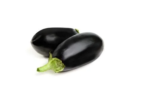 Eggplants on white background Foto stock