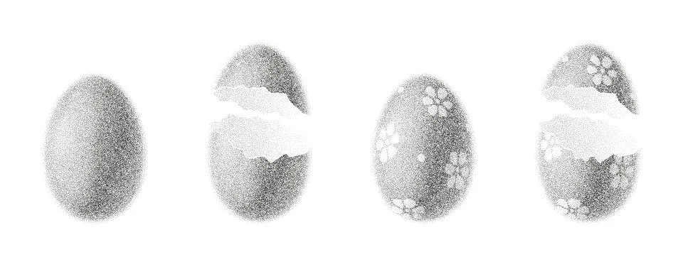 Eggs with abstract stipple sand effect 库存插图