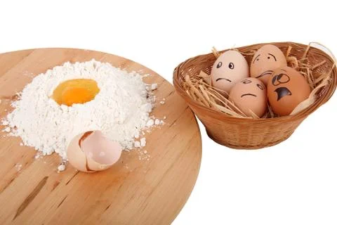 Eggs afraid Stock Photos
