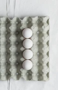 Eggs aligned in a row Stock Photos