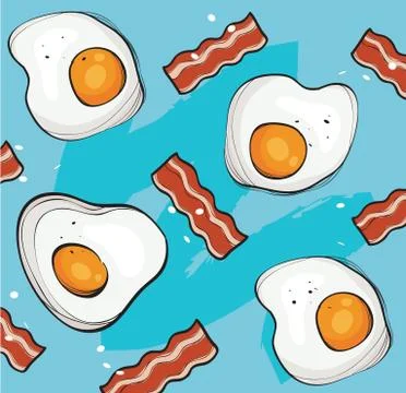 Eggs and bacon background vector Stock Illustration