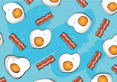 Eggs and bacon background vector Stock Illustration