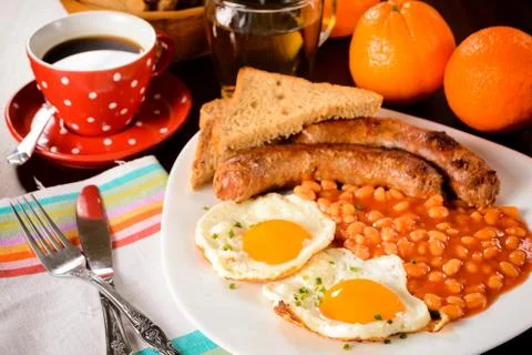 Eggs and beans Stock Photos