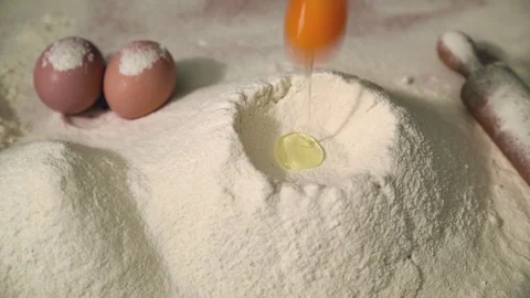 Eggs and flour Stock Footage 72511644