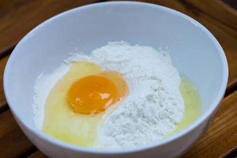 Eggs and flour. Stock Photos