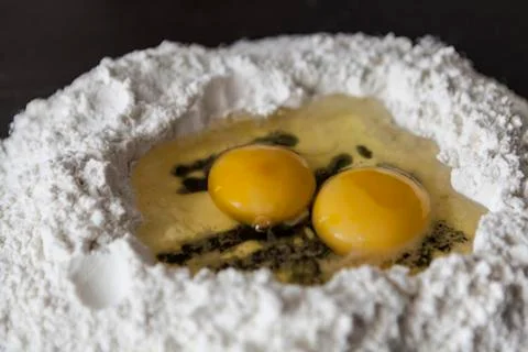 Eggs and Flour Stock Photos