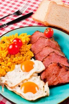 Eggs and ham Stock Photos