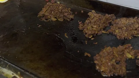 Eggs and meat roasting Stock Footage 71424022