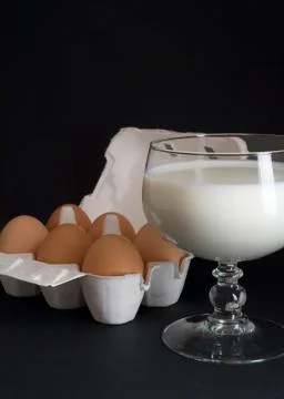 Eggs and milk Stock Photos
