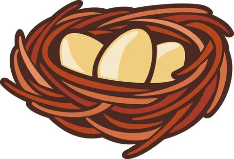 Eggs and nest Stock Illustration