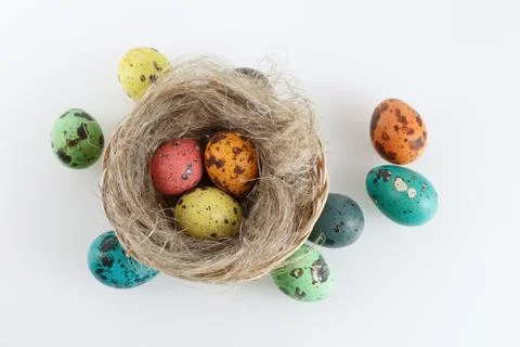 Eggs and nest Stock Photos