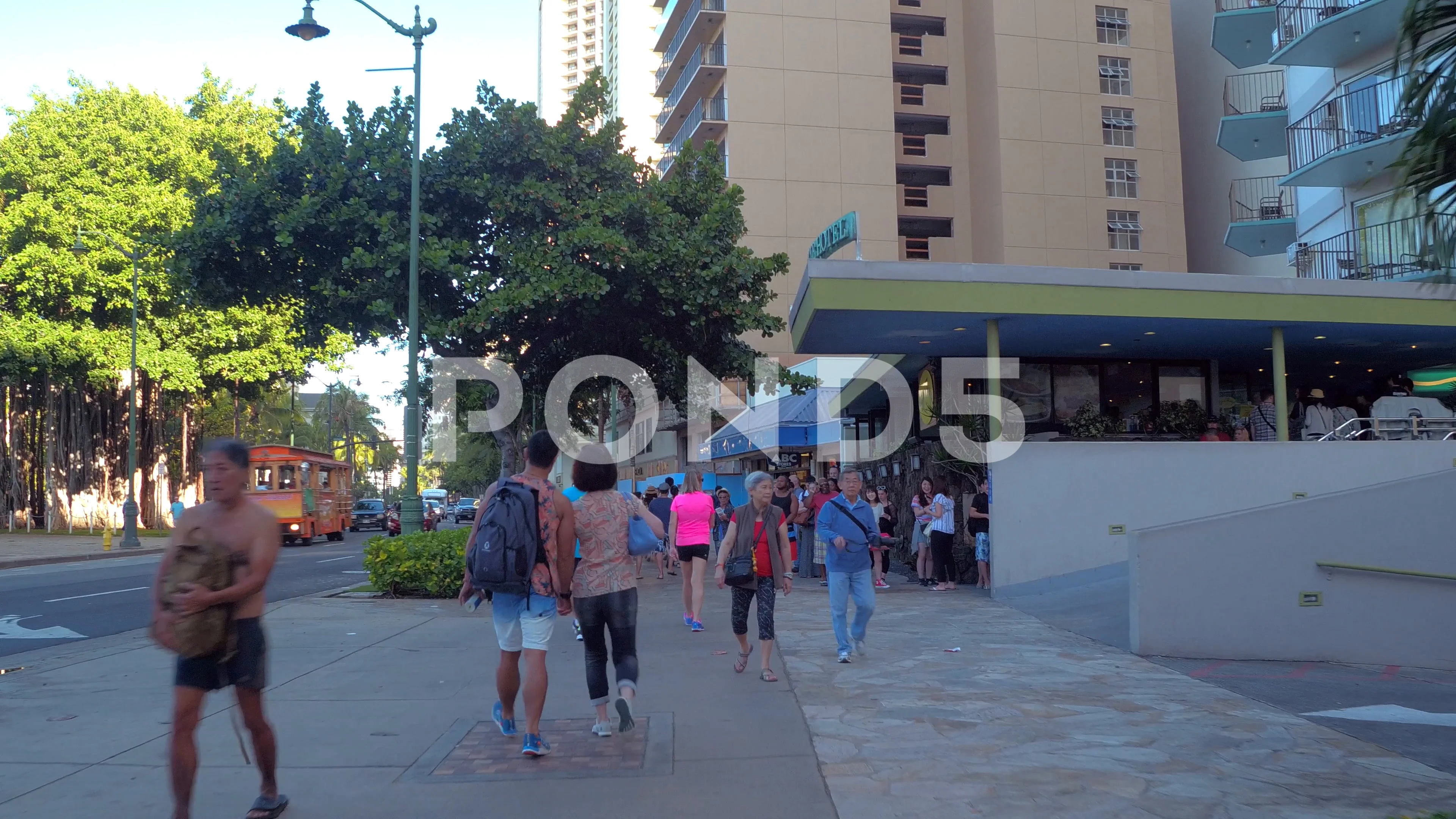 Eggs And Things Waikiki Beach Hawaii 4k Video 73769005