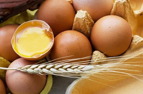Eggs and wheat Foto stock
