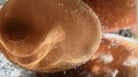 The eggs are boiled in a glass container. Breakfast healthy food. Stock Footage 325910616