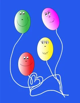 Eggs are colored like a balloon Stock Illustration