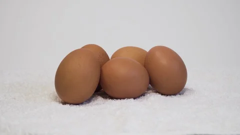 Eggs are on white background Stock Footage 127857327