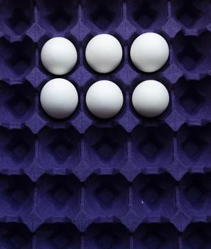 Eggs arranged in geometric patterns 스톡 사진