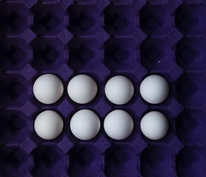 Eggs arranged in geometric patterns Foto stock