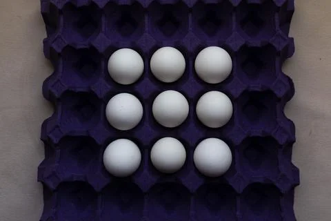 Eggs arranged in geometric patterns 스톡 사진