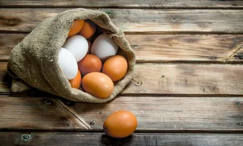 Eggs in a bag. Stock Photos
