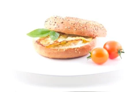 Eggs bagel Stock Photos