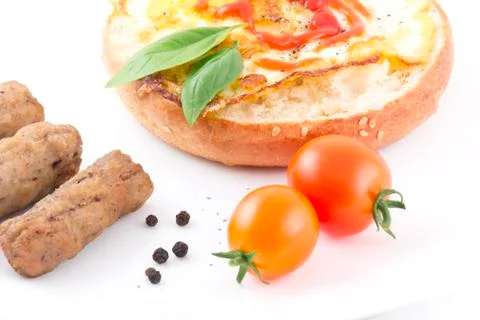 Eggs bagel Stock Photos