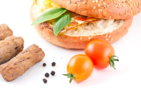 Eggs bagel Stock Photos