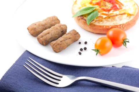 Eggs bagel Stock Photos