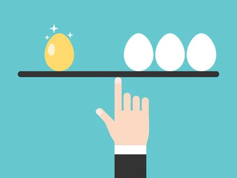 Eggs balancing on hand Stock Illustration