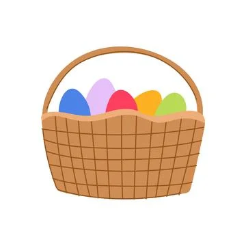 Eggs basket easter cartoon vector illustration Stock Illustration