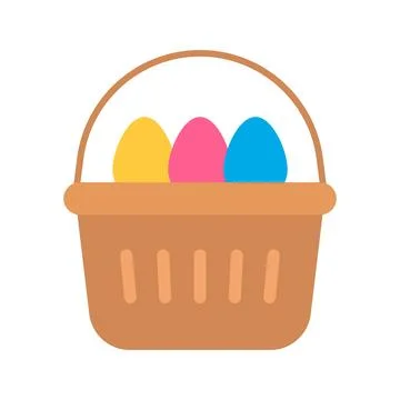 Eggs in Basket Icon Image. Illustrazione stock