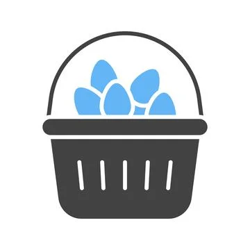 Eggs in Basket Icon Image. Illustrazione stock
