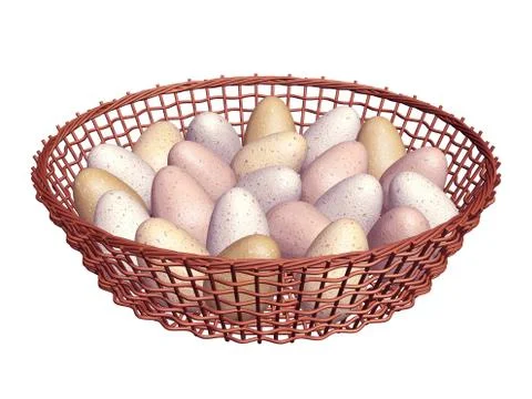 Eggs in basket Stock Illustration