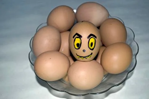 Eggs in the basket isolate on background Stock Photos