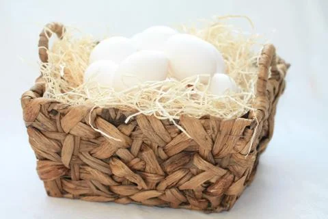 Eggs in a basket Foto stock
