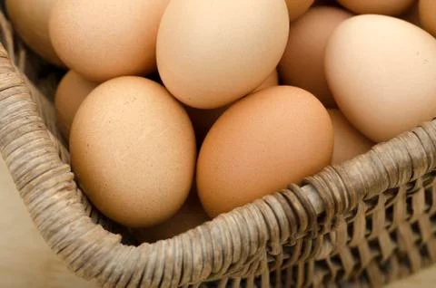 Eggs in a Basket Stock Photos