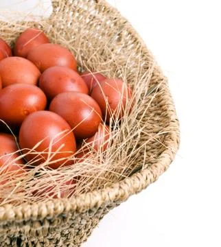 Eggs basket Stock Photos