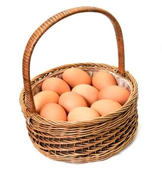Eggs in a basket Foto stock