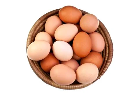Eggs in Basket Stock Photos