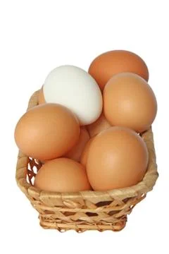 Eggs in a basket Foto stock