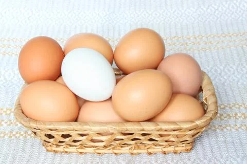 Eggs in a basket Foto stock