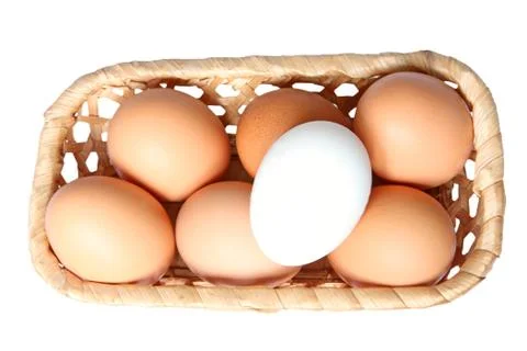 Eggs in a basket Stock Photos