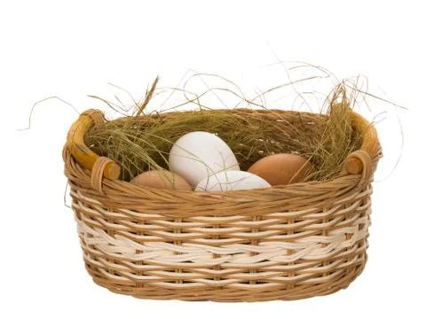 Eggs in the basket Foto stock
