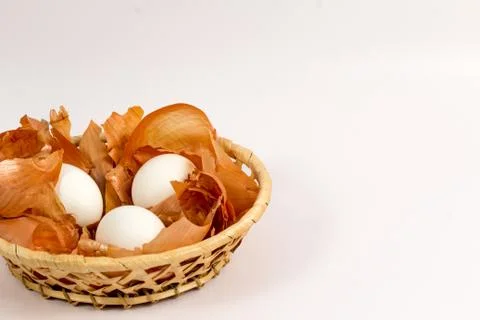 Eggs in a basket 스톡 사진
