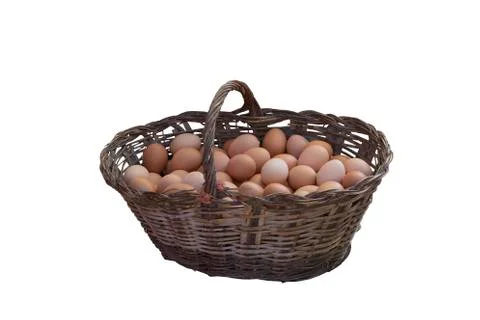 Eggs in a basket Stock Photos
