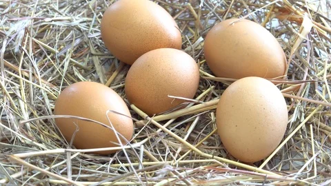 Eggs In A Basket On Table. Vidéo 90806413