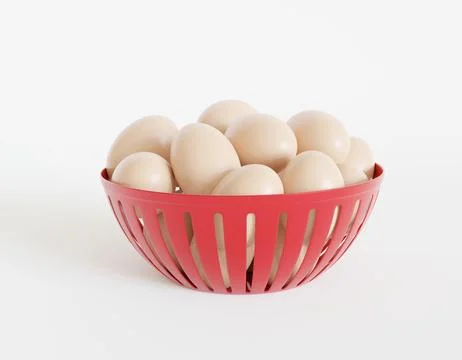 Eggs in basket on white background Stock Illustration
