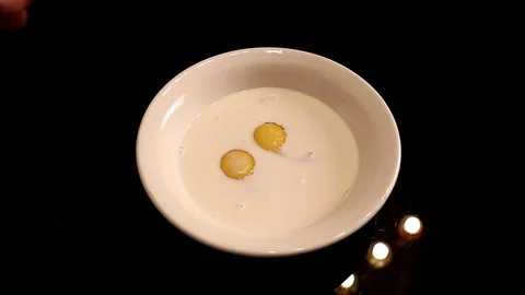 Eggs Beaten by Fork. Part1 Video stock 90951863